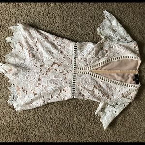 Sexy white lace Bardot romper! Only worn once!